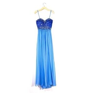 LA FEMME 18767 Jeweled Embellished Convertible Strapless Gown Prom Maxi Dress 2